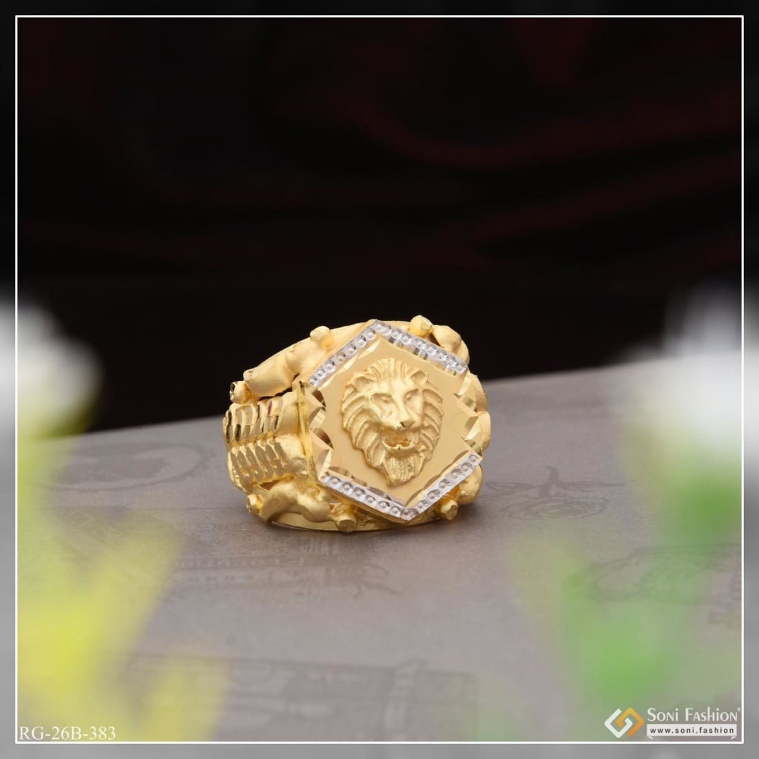 Gents Gold Lion Ring – Sunakh